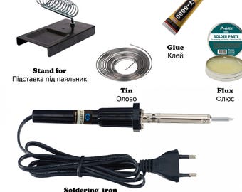 Soldering Tool Kit for DIY Radio Component Art | Vintage Electronics Craft Tools | Miniature Cold War Sculpture Kit
