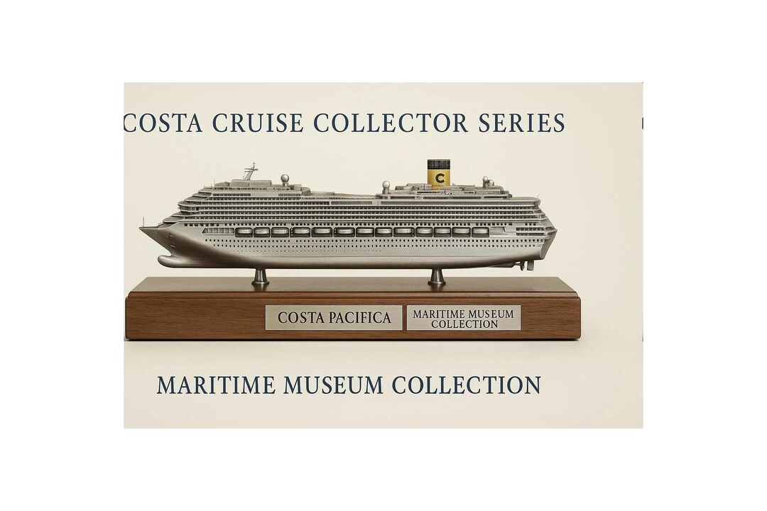 Costa Pacifica Ship Model – Vintage Costa Cruise Metal Model on Wooden ...