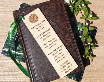 IRISH BLESSING Wooden Bookmark, Wedding Gift, Prayer Quote, May The Road Rise Up, St Patrick's Day, Good Luck Gift, Laser Engraved, Celtic