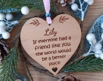 PERSONALISED Best Friend Gift, Friendship Heart Wooden Plaque, Engraved Sign Friend Colleague, My Bestie, Friend like you, Birthday Present