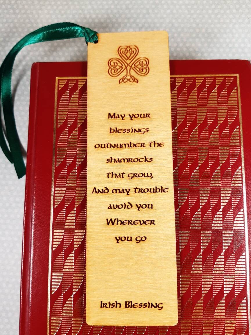 Wooden Bookmark IRISH BLESSING Quote Wedding /Birthday | Etsy