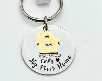 Ma première maison, Ma nouvelle maison, Cadeau pour une nouvelle maison, Maison neuve, Porte-clés personnalisé, Cadeau pour couple, Cadeau d'emménagement, Cadeau pour pendaison de crémaillère