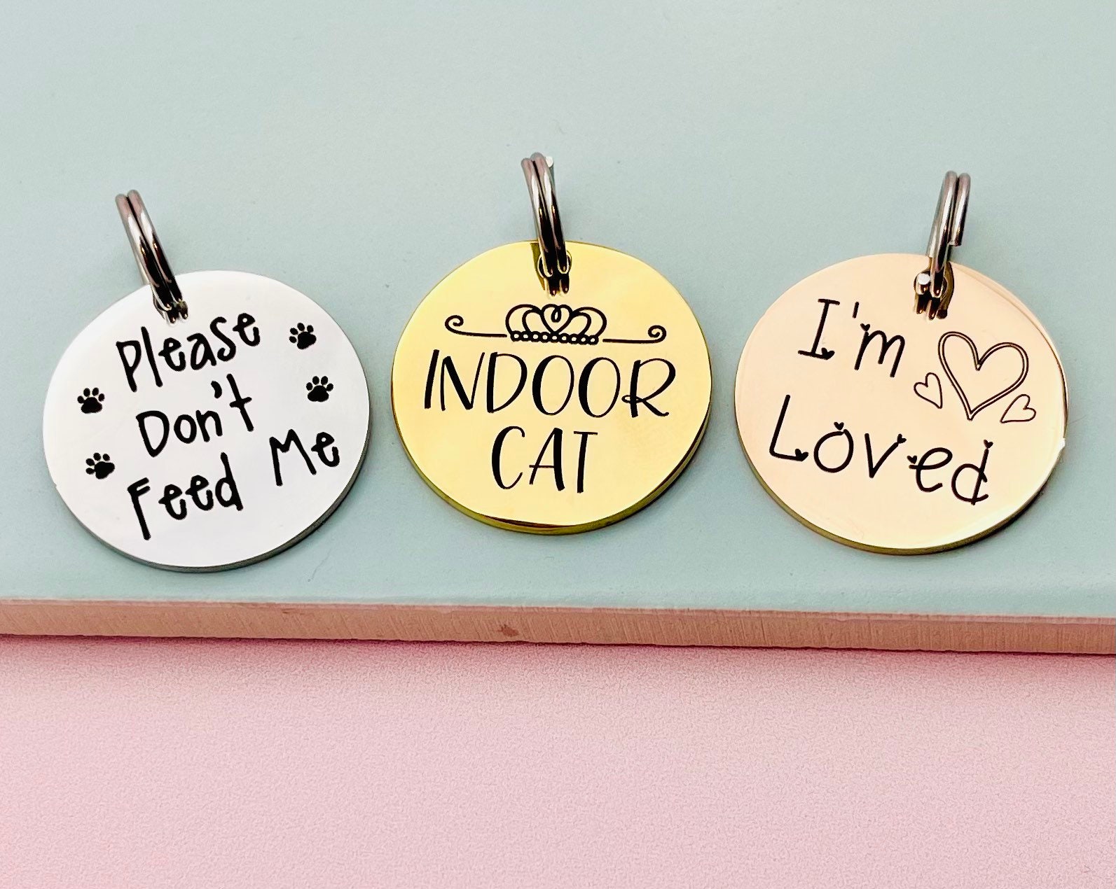 Cat Tag Cat ID Tag Pet Tags ID Tag Custom Tag Etsy