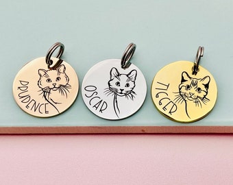 Cat Tag, Cat ID Tag, Pet Tags, ID Tag, Custom Tag, Personalised Engraved Cat Tag, Personalized Cat Tag, Microchipped