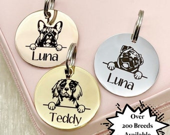 Dog Tag, Name Tag, Pet ID, Dog Name Disc, Engraved Stainless Steel