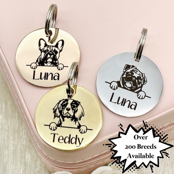 Dog Tag, Name Tag, Pet ID, Dog Name Disc, Engraved Stainless Steel