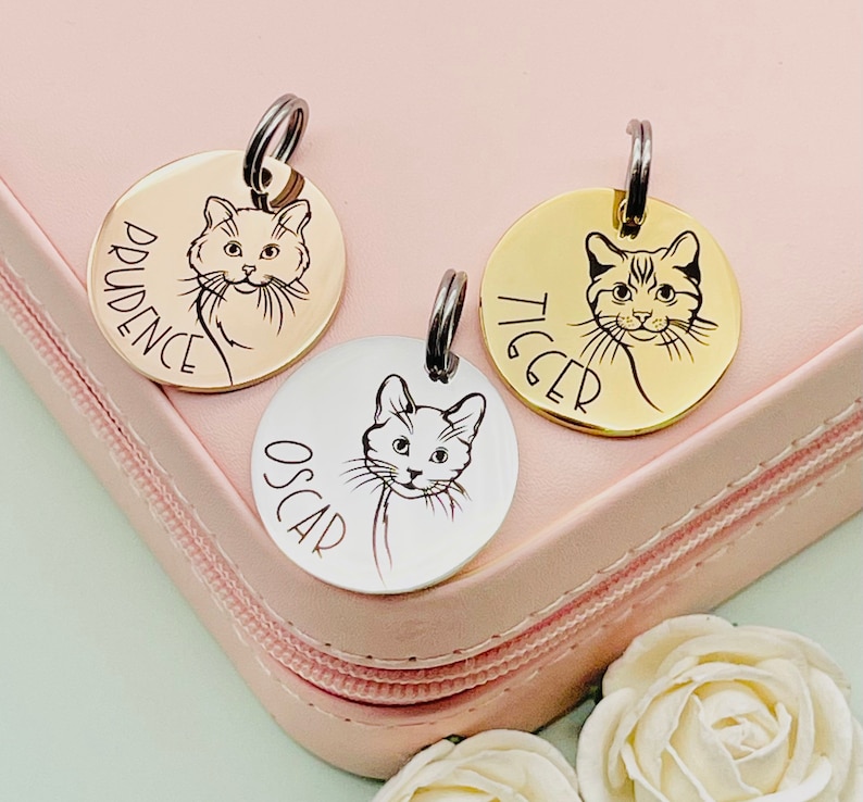 Cat Tag Cat ID Tag Pet Tags ID Tag Custom Tag Etsy UK