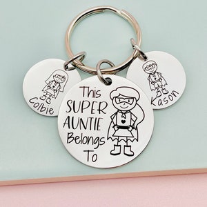 This Super Auntie Belongs To, Personalised Gift, Gift For Her, Gift For Auntie, from the kids, Aunt Gift, Auntie Gift, Engraved Gift, image 5