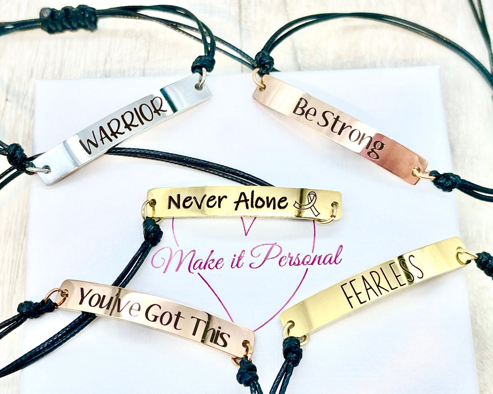 Inspirational Bracelet Message Engraved Bracelet Etsy