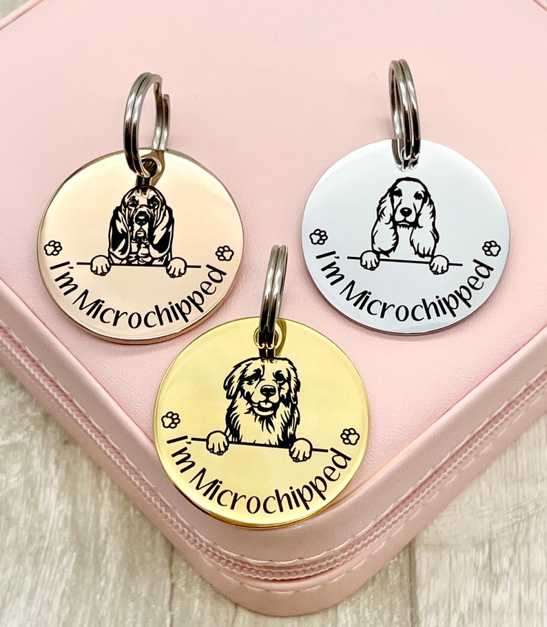 Dog Tag, Name Tag, Pet ID, Dog Name Disc, Engraved Stainless Steel image 2