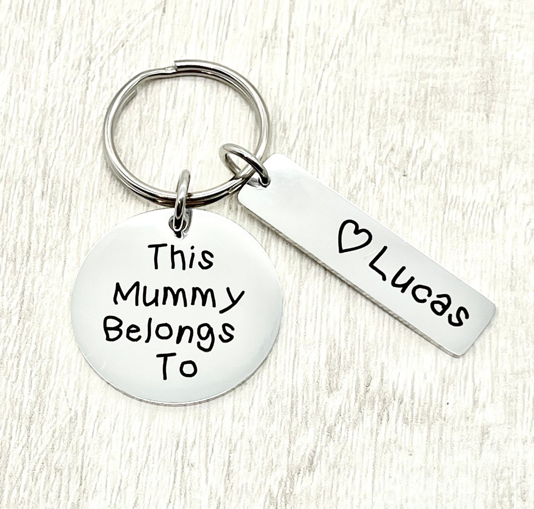 This Mum Belongs to Personalised Engraved Keyring Gift for Mummy Mum