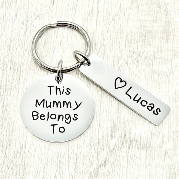 This Mum Belongs To Personalised Engraved Keyring Gift for Mummy Mum Mom, Mothers Day Gift, New Mum, Mum Gift, Personalised Gift for Mum