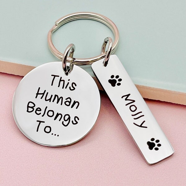 This Human Belongs To - Cat Mum - Dog Mum, Animal Lover - Pet Owner - Mother's Day - Fathers Day - From the Cat Dog Pet Gift