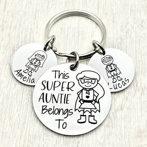 This Super Auntie Belongs To, Personalised Gift, Gift For Her, Gift For Auntie, from the kids, Aunt Gift, Auntie Gift, Engraved Gift, image 6