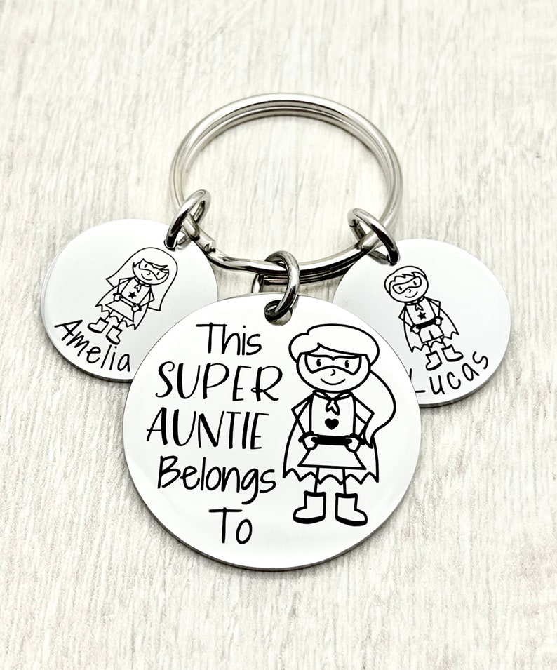 This Super Auntie Belongs To, Personalised Gift, Gift For Her, Gift For Auntie, from the kids, Aunt Gift, Auntie Gift, Engraved Gift, image 6