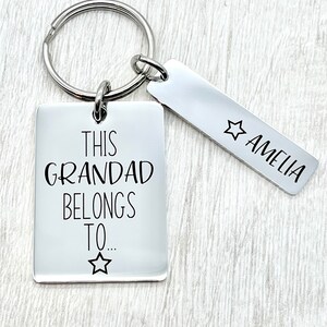 This Grandad Belongs To, Personalised Keyring, Gift For Him, Gift For Grandad, Gift for Grampy, Fathers Day Gift, Grandpa Gift, Engraved image 2