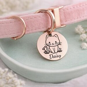 Cat Tag, Cat ID Tag, Pet Tags, ID Tag, Custom Tag, Personalised Engraved Cat Tag, Personalized Cat Tag, Microchipped image 8
