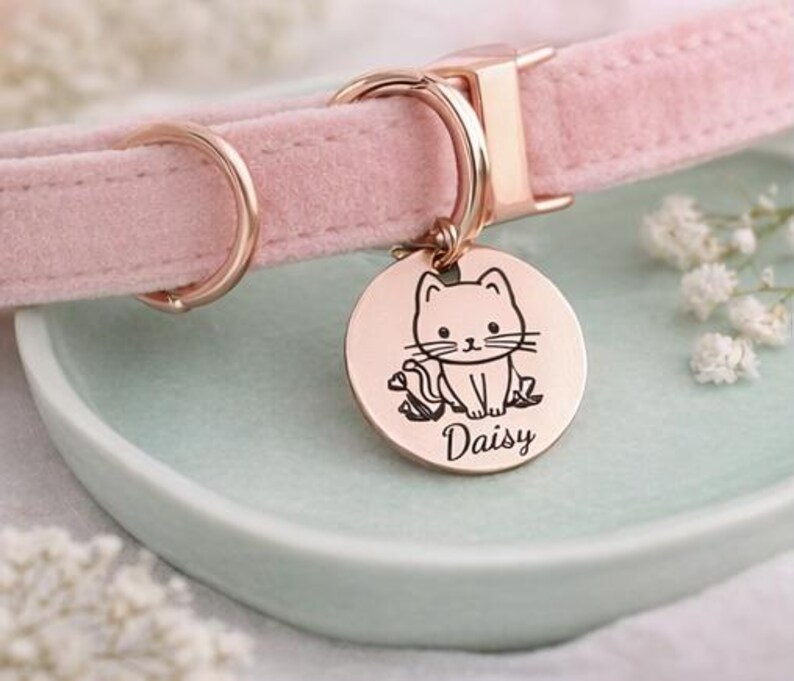 Cat Tag, Cat ID Tag, Pet Tags, ID Tag, Custom Tag, Personalised Engraved Cat Tag, Personalized Cat Tag, Microchipped image 8