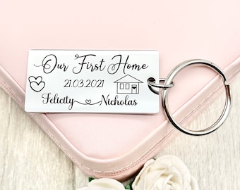Our First Home, New Home, New Home Gift, New House, Personalised Keyring, Couples Gift, Moving in Gift, House Warming Gift