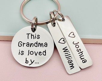 This Grandma is Loved by, Nanny Gift, Mother’s Day, Nana, Nanna, Granny Birthday, Christmas, Engraved Keyring