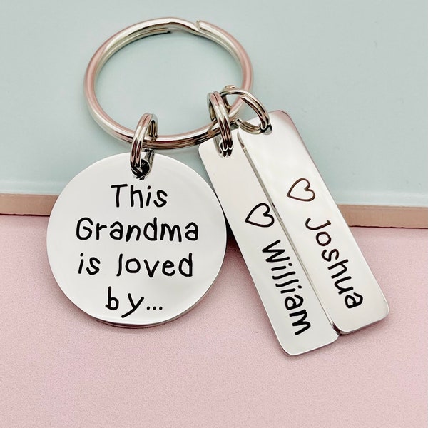 This Grandma is Loved by, Nanny Gift, Mother’s Day, Nana, Nanna, Granny Birthday, Christmas, Engraved Keyring