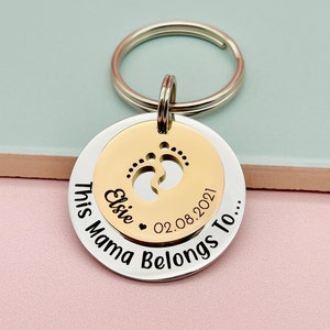 This Mum Belongs To Personalised Engraved Keyring Gift for Mummy Mum Mom, Mothers Day Gift, New Mum, Mum Gift, Personalised Gift for Mum image 1