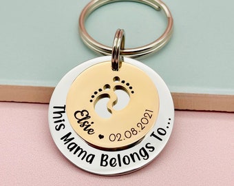 This Mum Belongs To Personalised Engraved Keyring Gift for Mummy Mum Mom, Mothers Day Gift, New Mum, Mum Gift, Personalised Gift for Mum