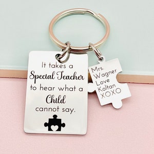 Teacher Gift, Autism Awareness Keyring, Special Needs Teacher Thank You Gift, Teaching Assistant, Keyworker, ASD Gift,