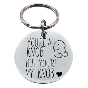 Funny Valentine’s Keyring for Boyfriend | Engraved Stainless Steel Keychain | Cheeky Gift for Husband | Anniversary Present