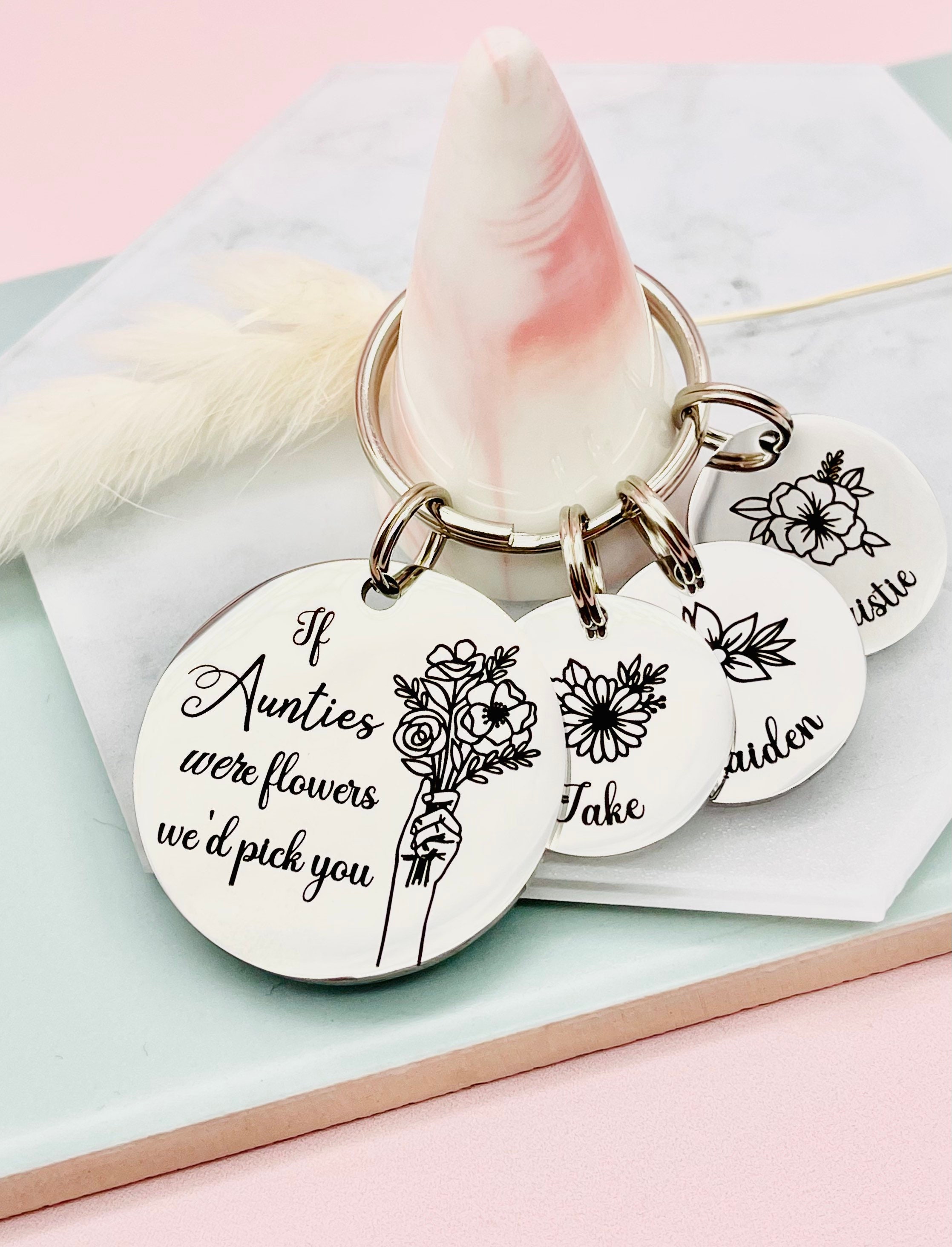 Regalo per la zia, Se le zie fossero fiori, Portachiavi portachiavi della zia, Regalo per la zia, Prozia, Regalo di compleanno di Natale inciso per la zia