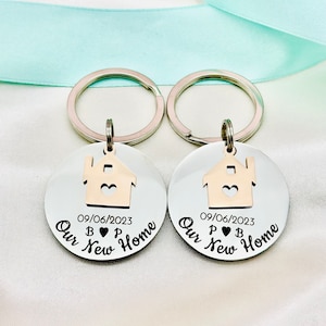 Our New Home, New Home, New Home Gift, New House, Personalised Keyring, Couples Gift, Moving in Gift, House Warming Gift