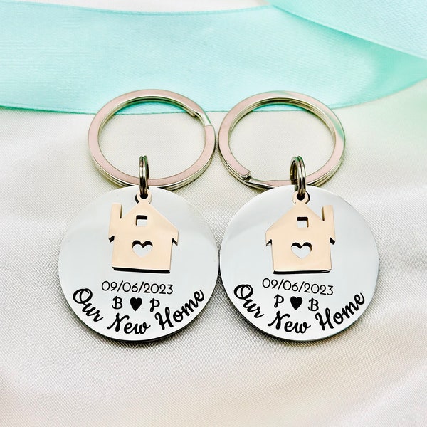 Our New Home, New Home, New Home Gift, New House, Personalised Keyring, Couples Gift, Moving in Gift, House Warming Gift