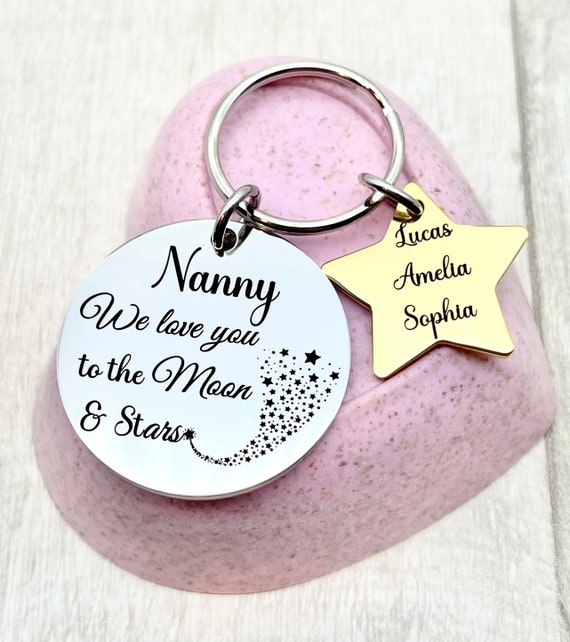 Portachiavi Per Zia Con Incisione Floreale – Regalo Per Festa Della Mamma, Compleanno, Natale Da Nipote (Acciaio Inossidabile)