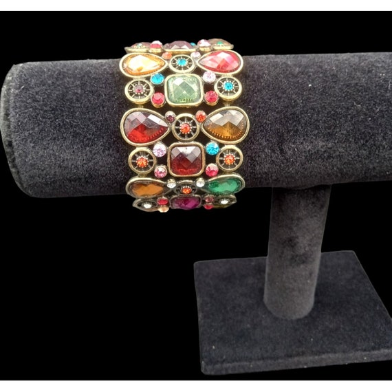 Jeweled Costume Bracelet Stretch Multiple Size Je… - image 1