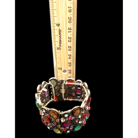 Jeweled Costume Bracelet Stretch Multiple Size Je… - image 3