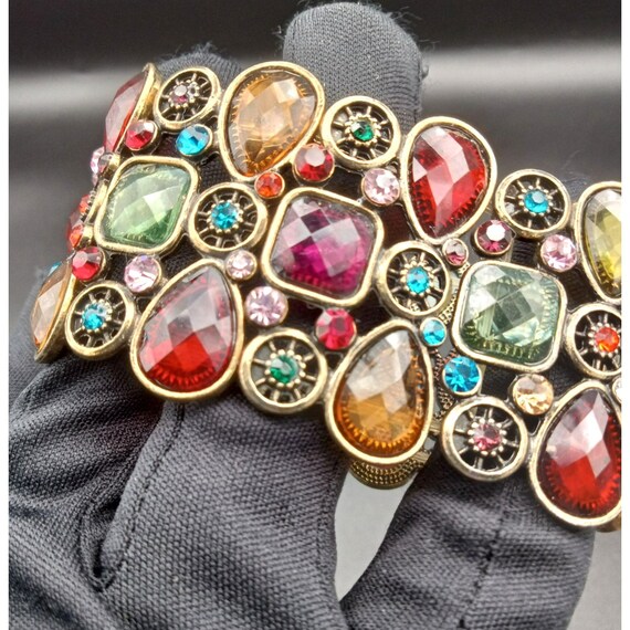 Jeweled Costume Bracelet Stretch Multiple Size Je… - image 8