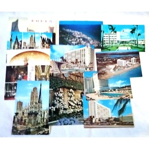 Lote de postales antiguas sin enviar de Rouen, Normandía, Sydney, Miami Beach, coleccionables