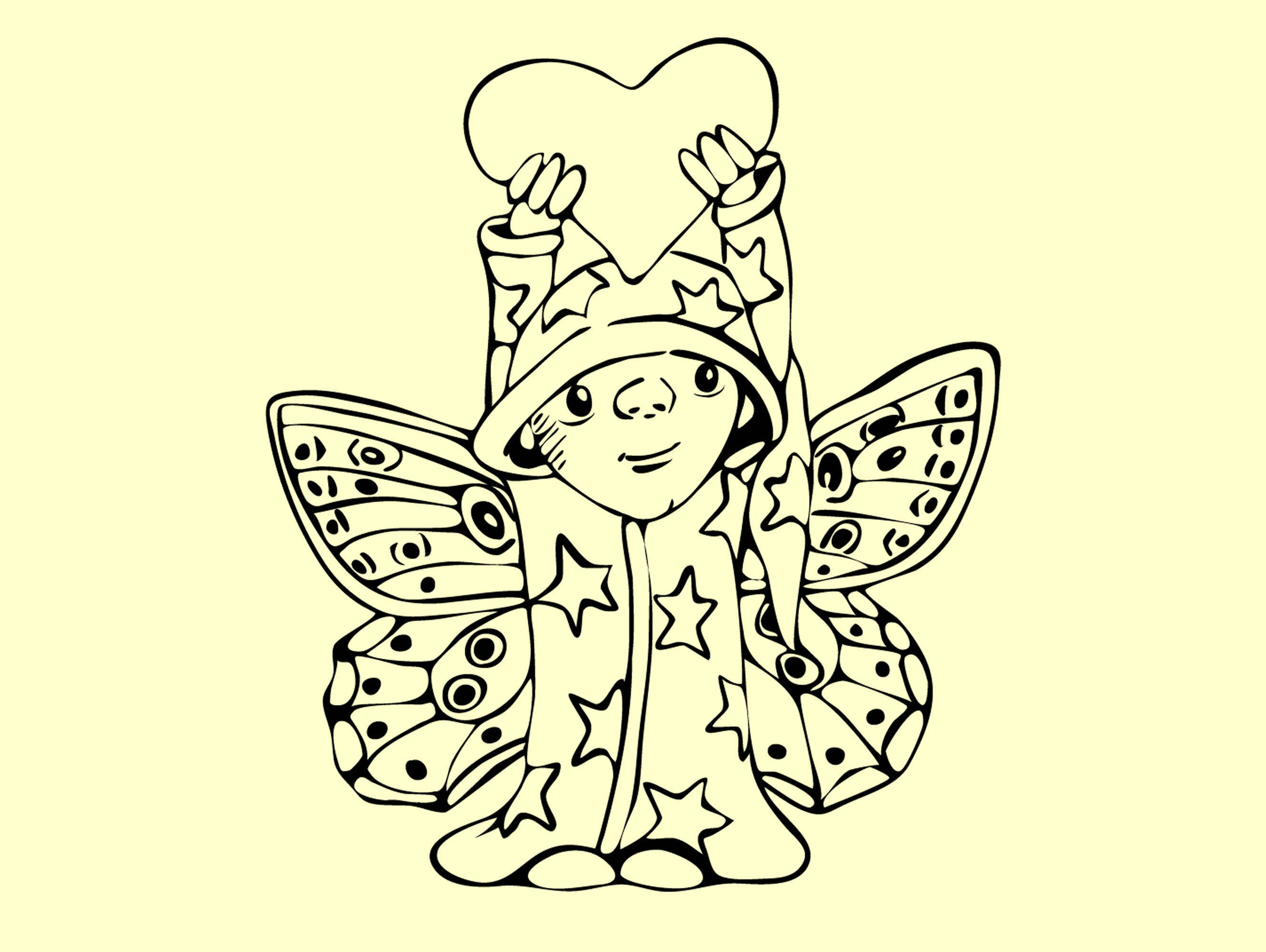 Valentines Fairy SVG Clipart - Pixie Love Clip Art - Hearts - Hand ...
