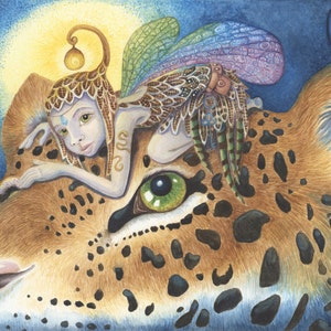 Fée art carte - carte postale de fées - fée aquarelle - fantasy fée - aquarelle carte postale - nature amant carte - fantaisie carte postale