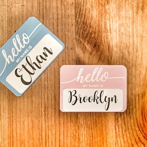 Hello my name is sticker - baby announcement - baby introduction - custom color - custom made - Announcement sticker - Baby name tags
