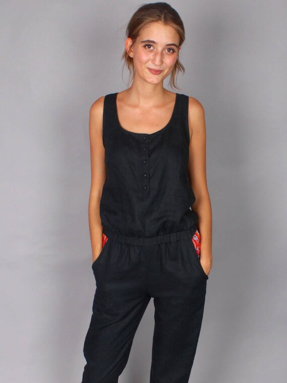 black linen jumper
