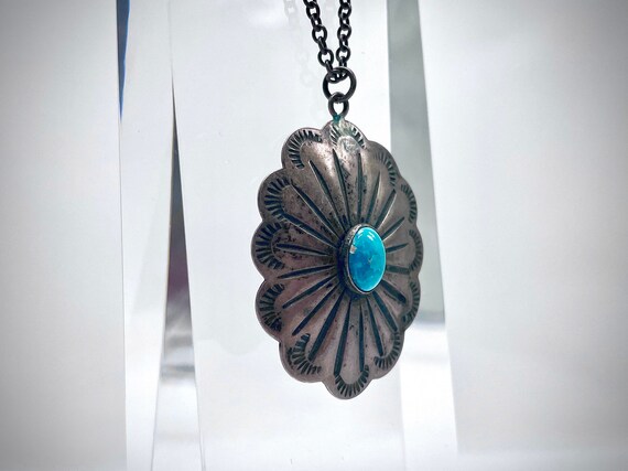 Sterling Silver Turquoise Pendant - image 2