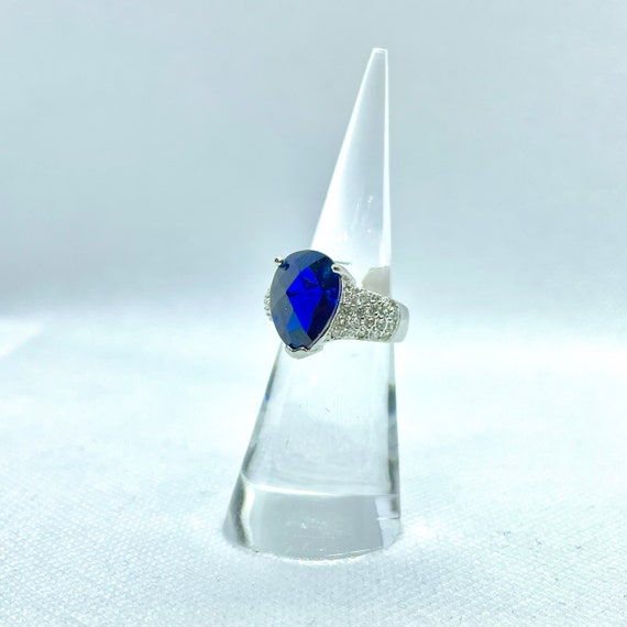 Charles Winston Sterling Silver Sapphire Ring - image 1