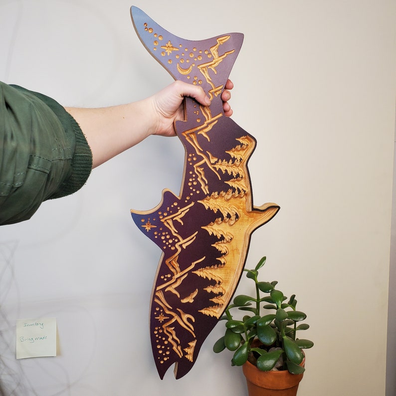 PNW Fish Wall Art Wooden Fish Wall Plaque Etsy