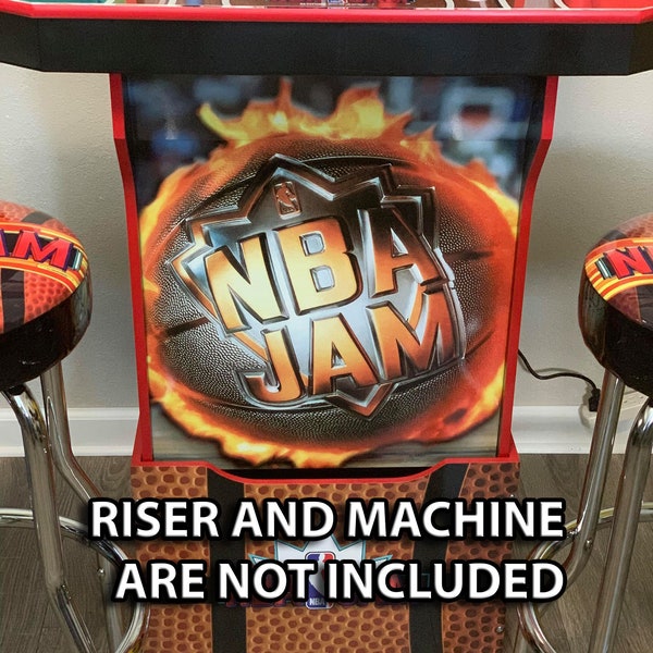 Arcade1up Cabinet Kickplate Graphics - NBA JAM Basketball Graphic Sticker Decal Set - For Arcade 1 Up Machine