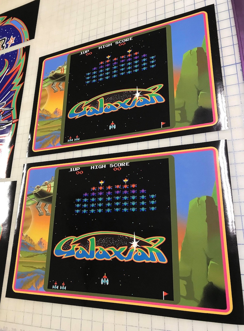 Arcade1up Cabinet Riser Graphics Galaga Galaxian Graphic | Etsy
