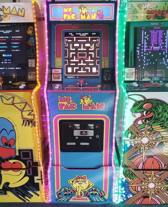 Arcade1up Cabinet Riser Graphics Ms Pac Man Ms Pacman W Etsy