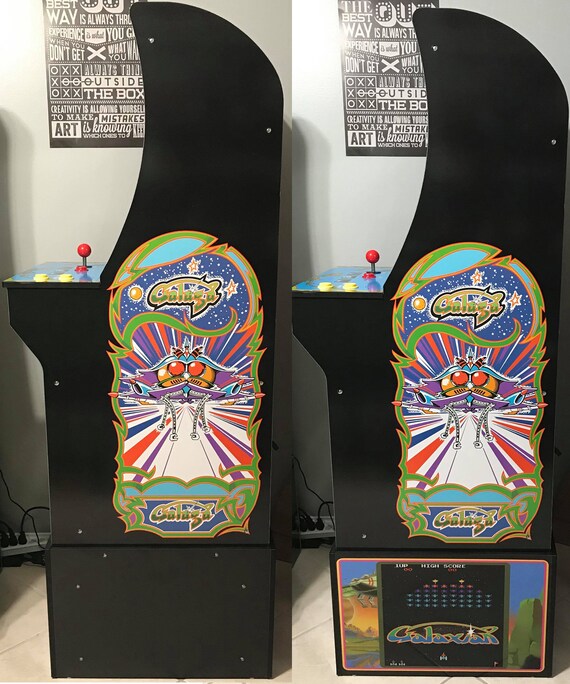 Arcade1up Cabinet Riser Graphics Galaga Galaxian Graphic Sticker Decal Set 