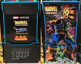 Arcade1up Cabinet Riser Graphics - Marvel Super Heroes Graphic Sticker Decal Set - For Arcade 1 Up Machine THANOS