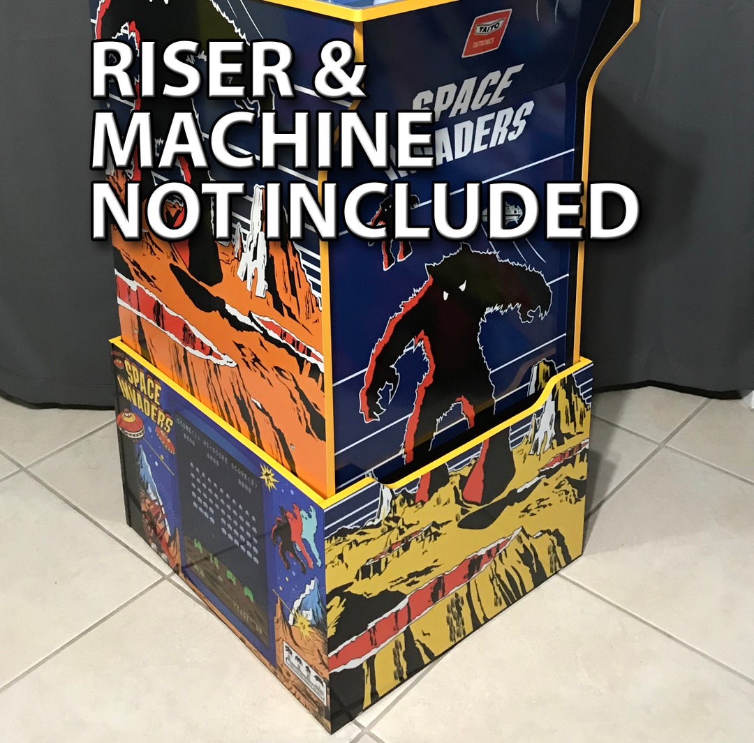 Arcade1up Cabinet Riser Graphics Space Invaders Graphic Sticker Decal ...